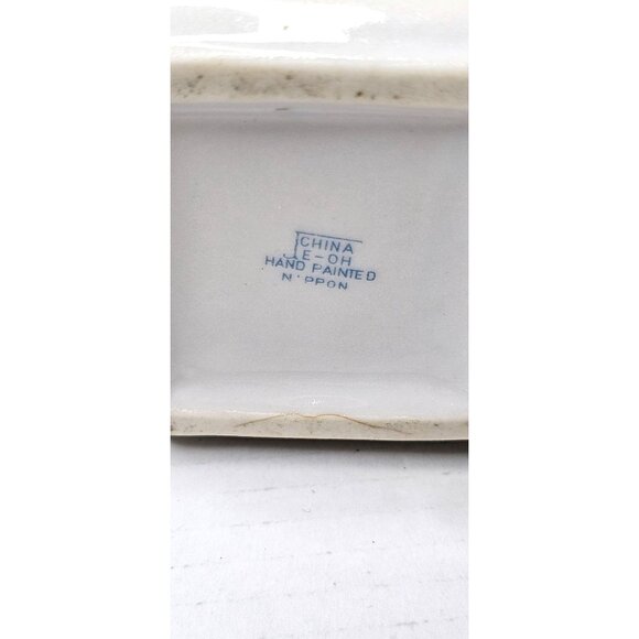 Vtg Nippon Hand-Painted Floral Vase with Handles Square Shape Unique Design - Picture 9 of 11